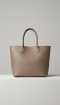 Italian Leather Tote With Sculpted Handles
