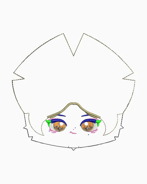 Embroidery layout for the face of Rain's doll