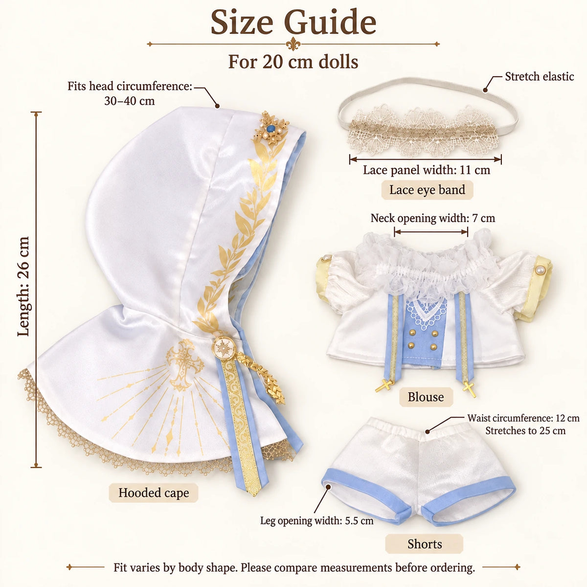 Celestial Laurel · 4-Piece Outfit for 20 cm Dolls