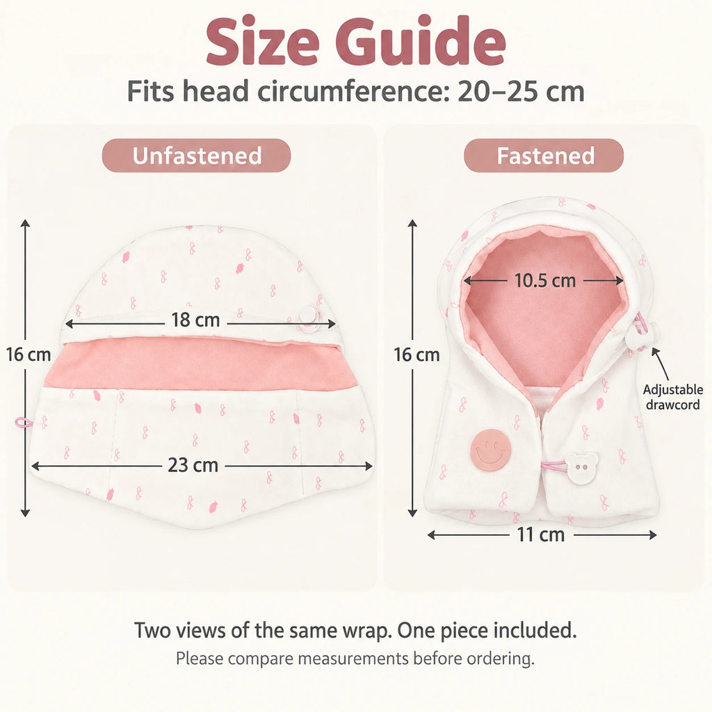 Button Snuggle · Hooded Wrap for 10 cm Dolls