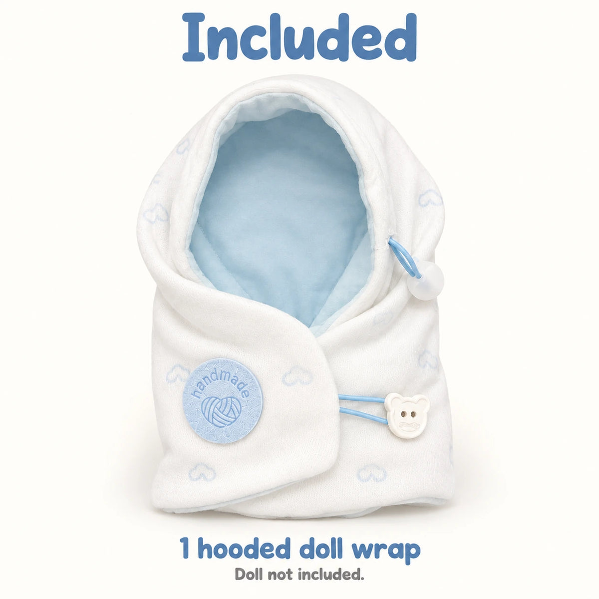 Button Snuggle · Hooded Wrap for 10 cm Dolls