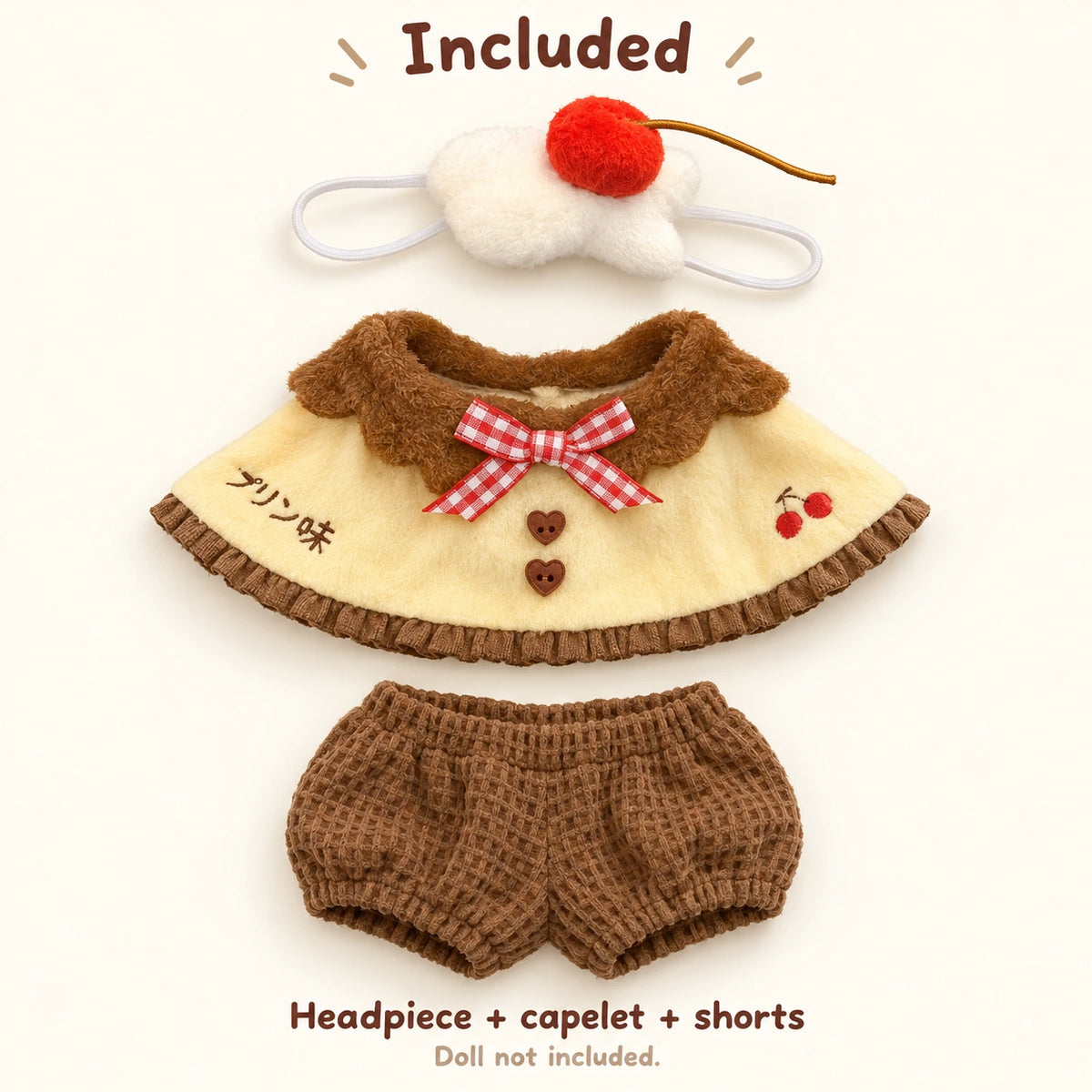 Cherry Custard · 3-Piece Outfit for 10 cm Dolls