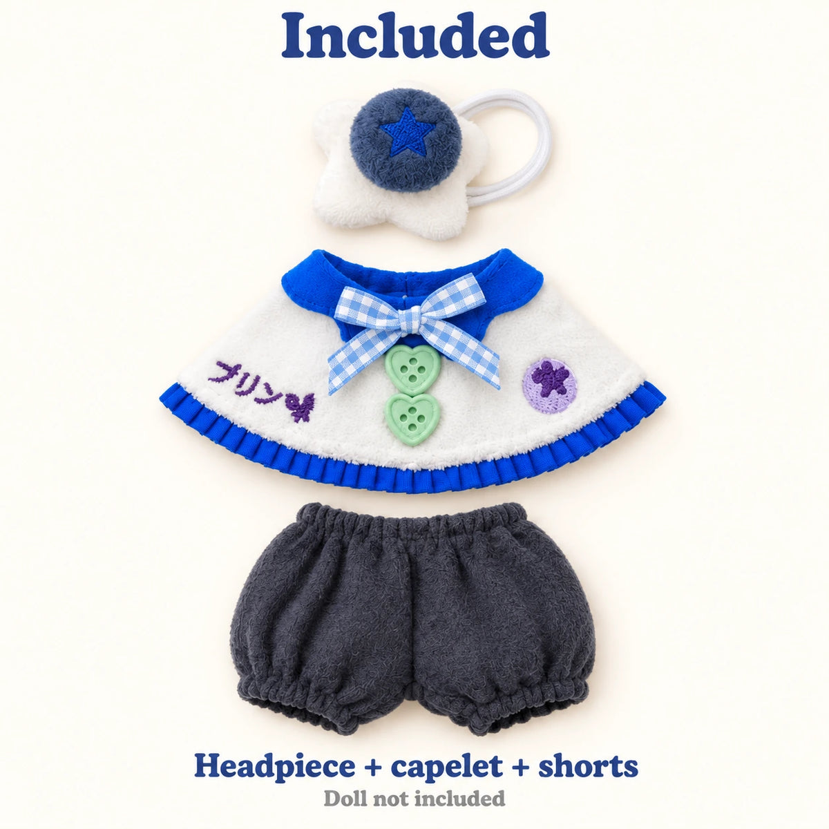 Blueberry Nougat · 3-Piece Outfit for 10 cm Dolls