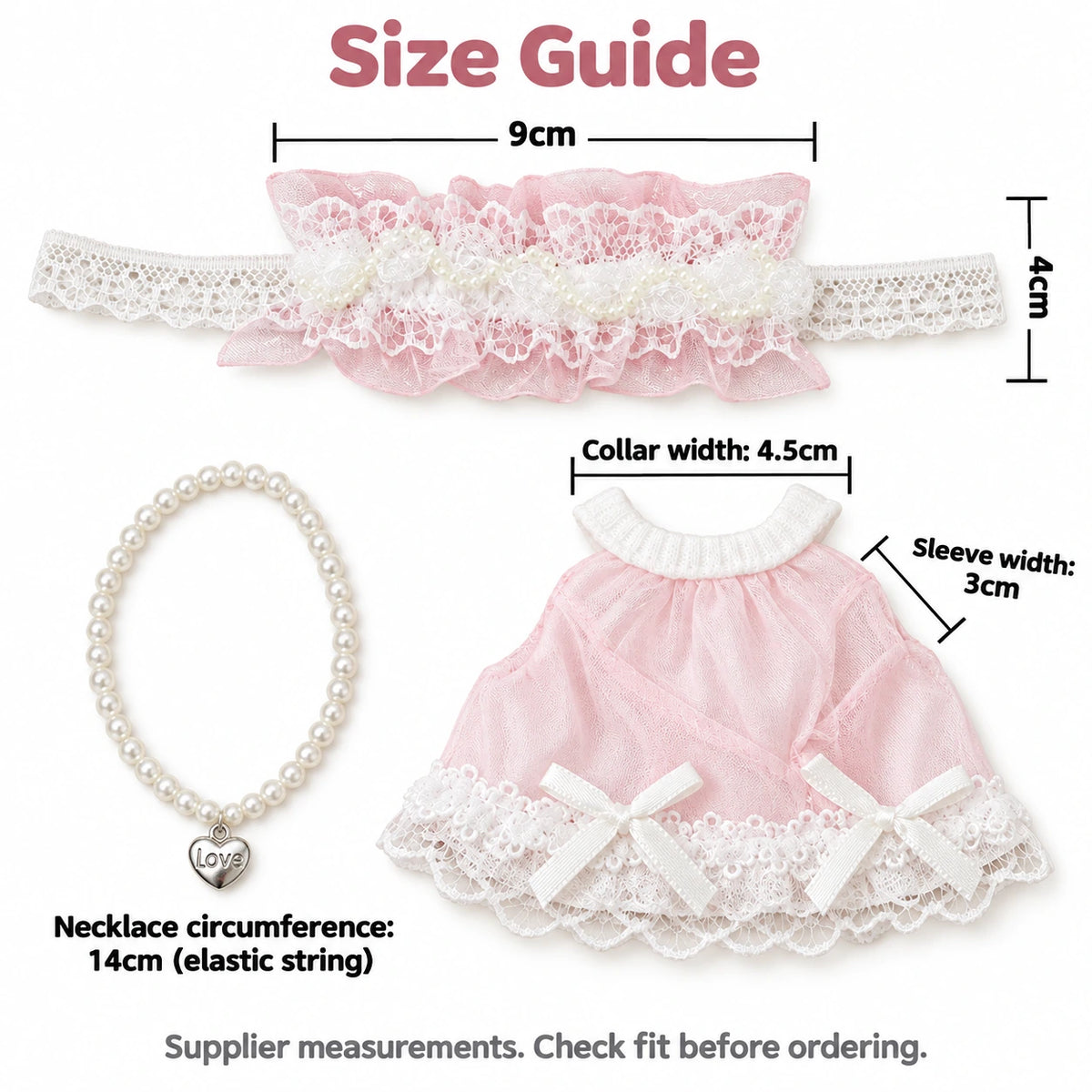 Dewdrop Lace · 3-Piece Dress Set for 10 cm Dolls