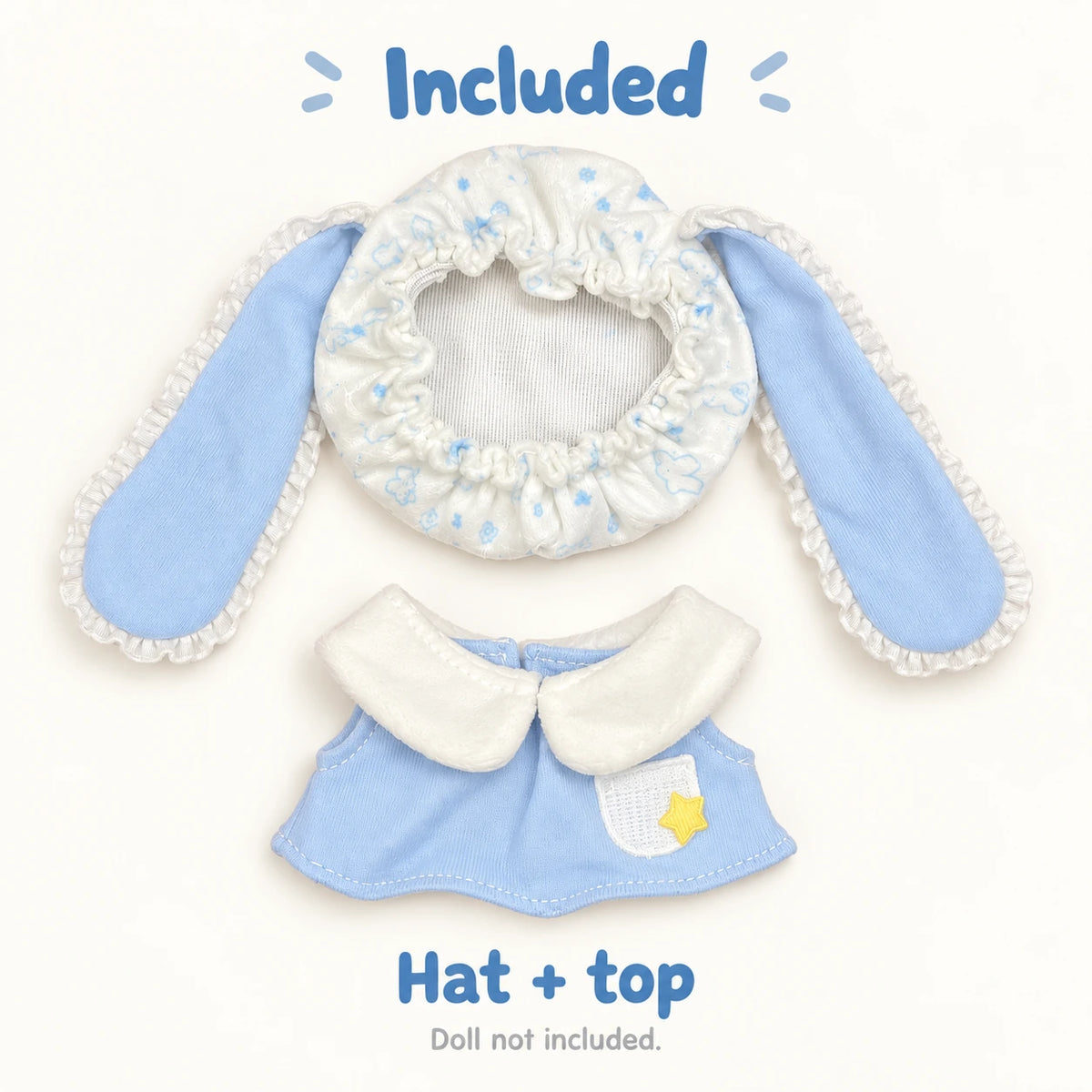 Lullaby Bunny · 2-Piece Outfit for 10 cm Dolls