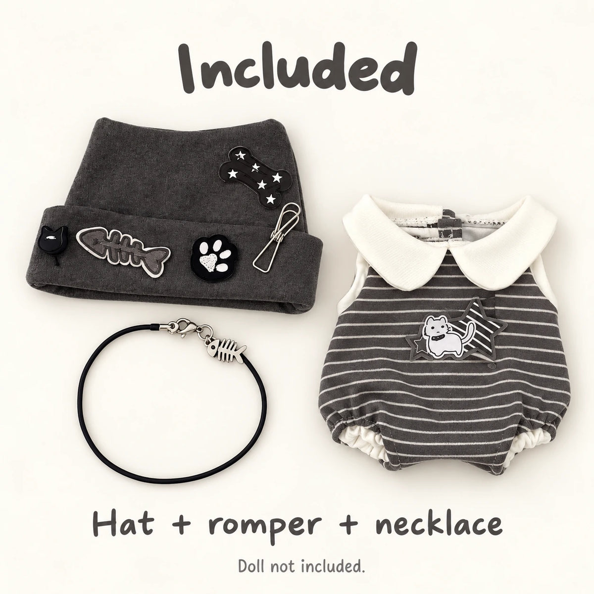Fishbone Club · 3-Piece Outfit for 10 cm Dolls