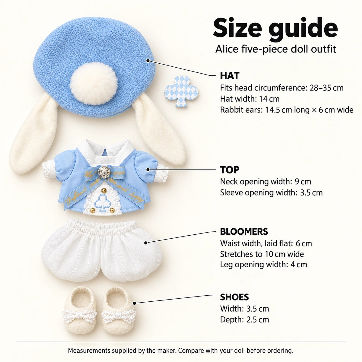 Alice · 5-Piece Outfit for 20 cm Dolls