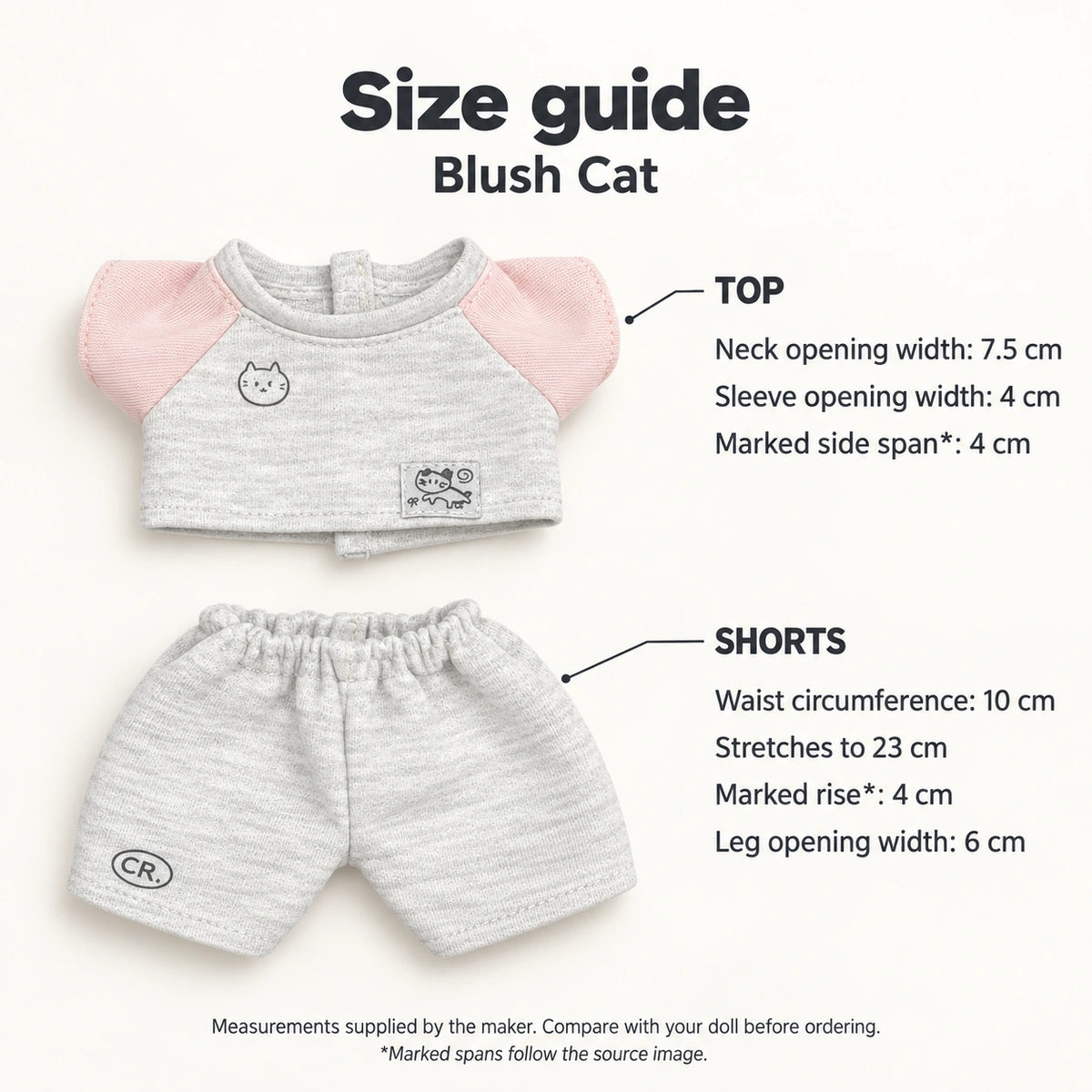 Blush Cat · 2-Piece Outfit for 20 cm Dolls