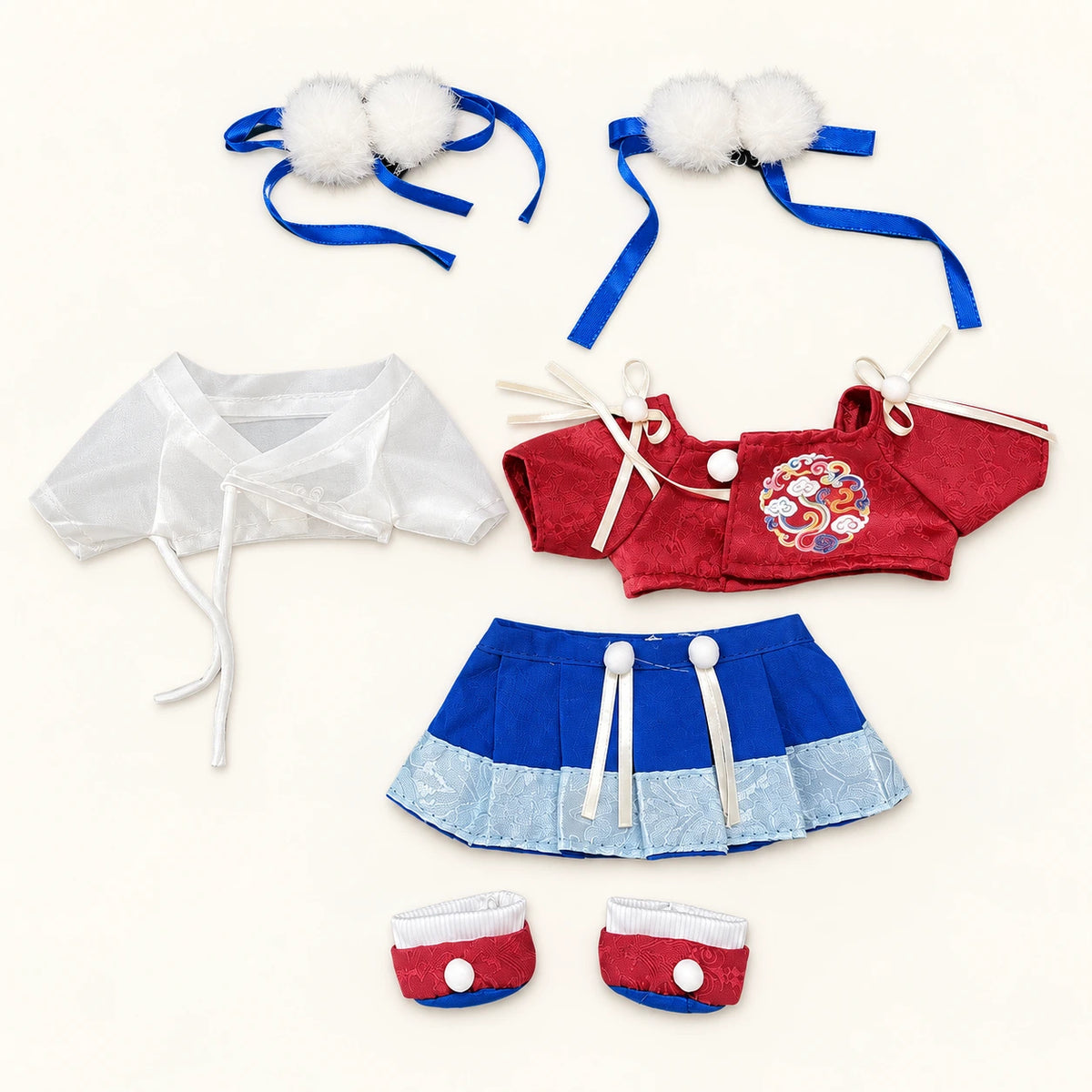 Crimson Ribbon · 5-Piece Outfit for 20 cm Dolls