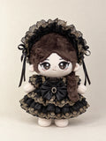 Gilded Noir · Dress & Lace Headdress for Cotton Dolls