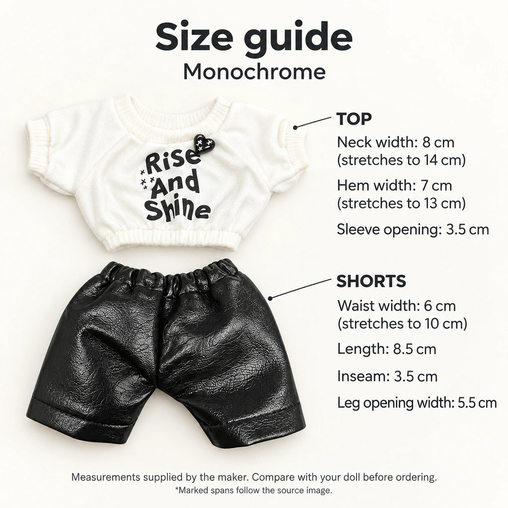 Monochrome · 2-Piece Outfit for 20 cm Dolls