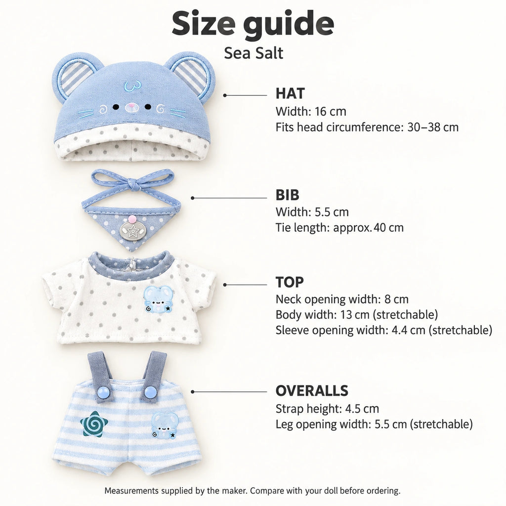 Sea Salt · 4-Piece Outfit for 20 cm Dolls