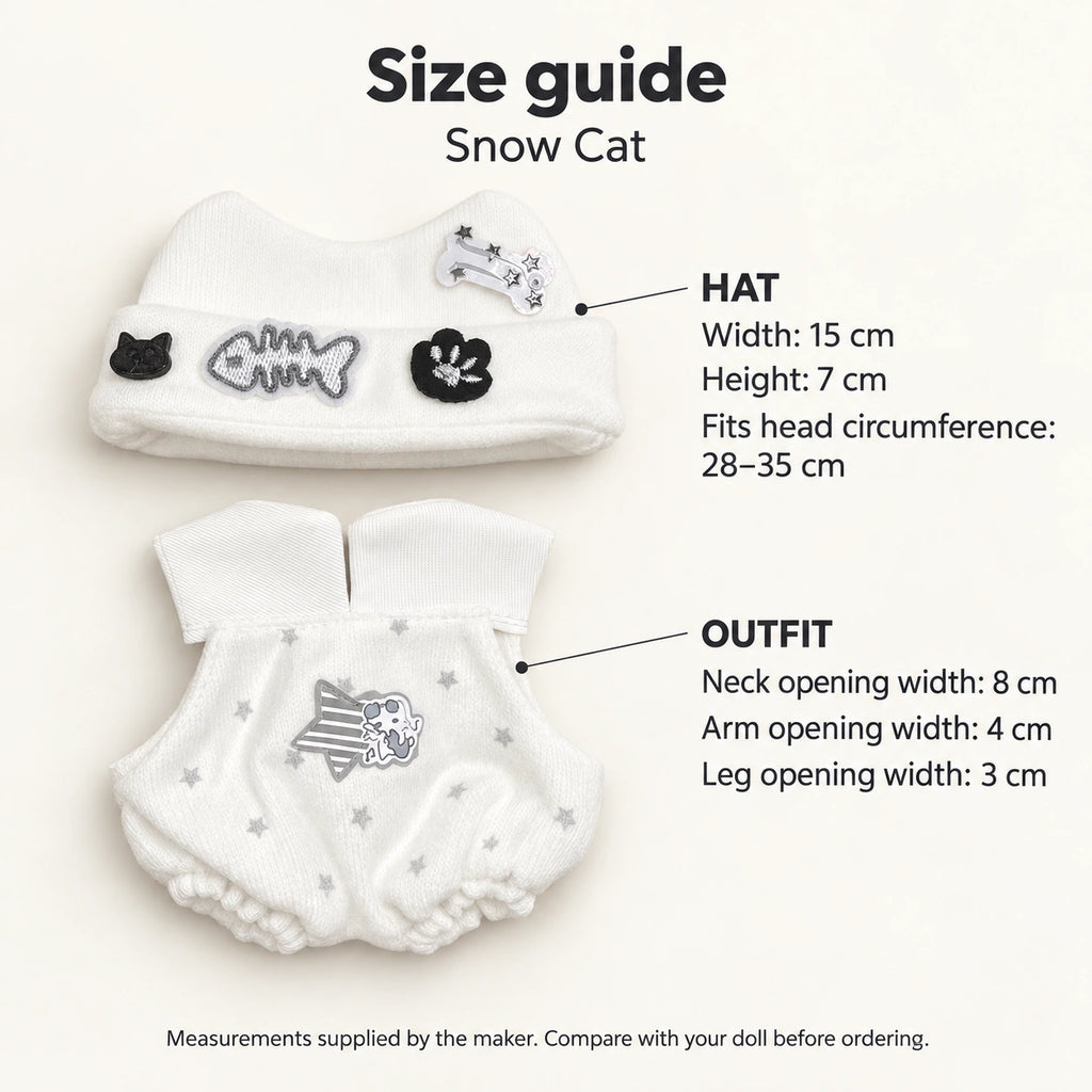 Snow Cat · Outfit for 20 cm Dolls