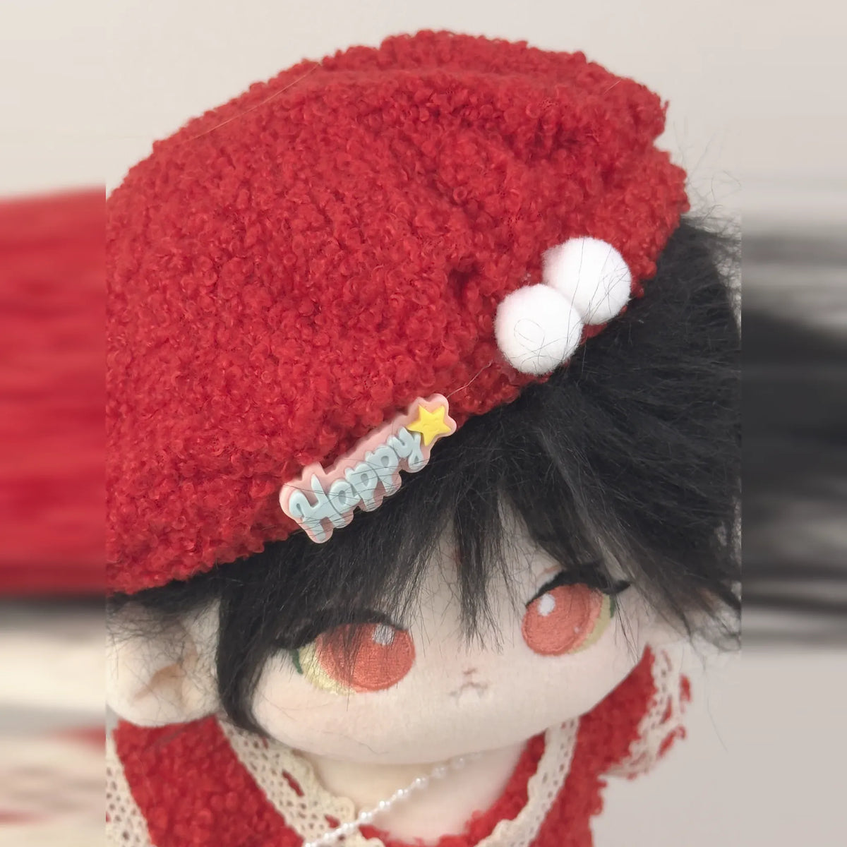 Strawberry Beret outfit close-up: beret detail