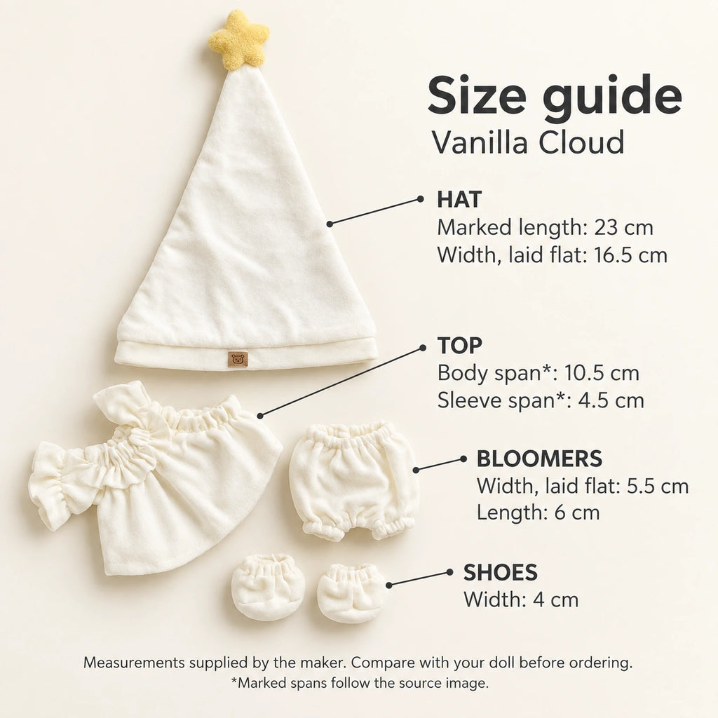 Vanilla Cloud · 4-Piece Outfit for 20 cm Dolls