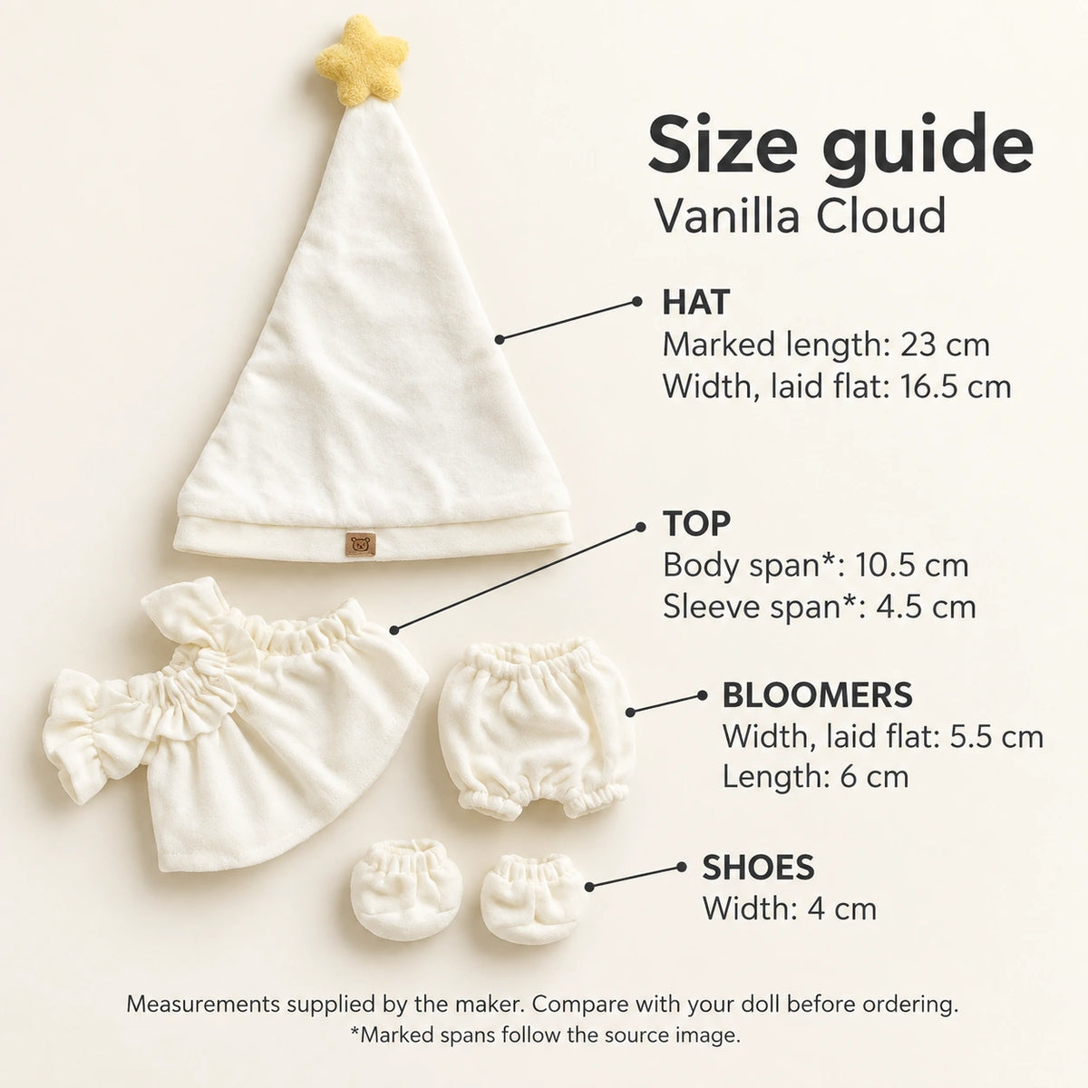 Vanilla Cloud · 4-Piece Outfit for 20 cm Dolls
