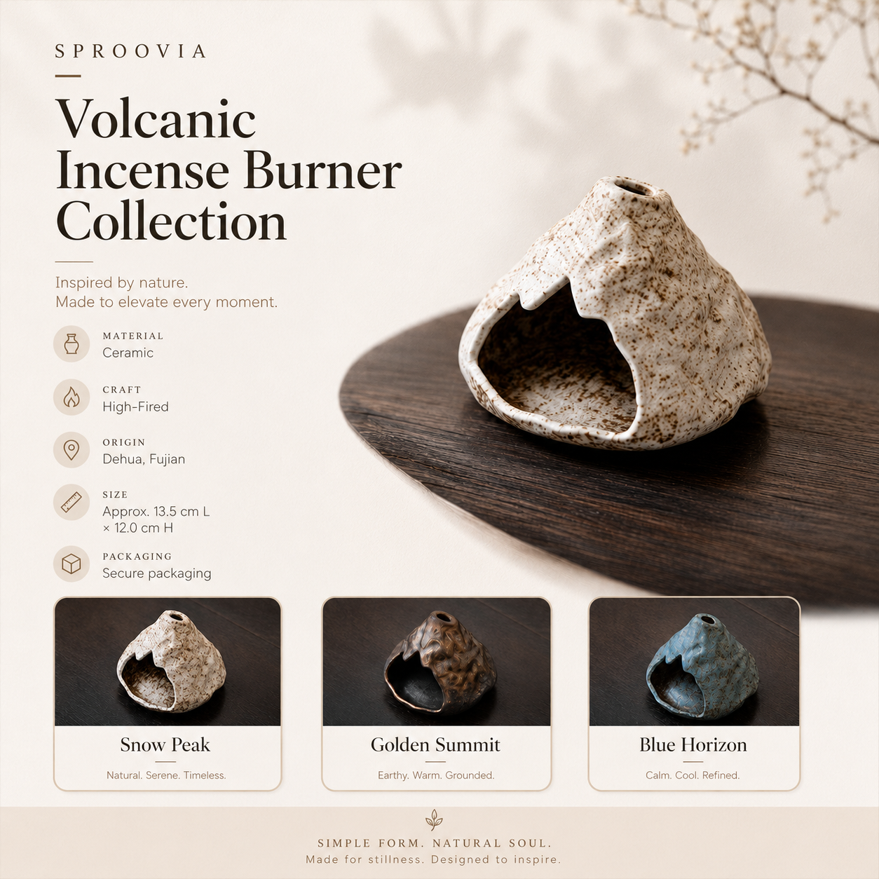 The Volcanic Peak Ceramic Incense Burner